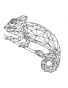 machine embroidery design geometric chameleon