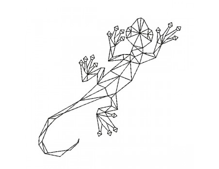 machine embroidery design geometric lizard