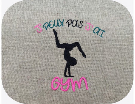 machine  embroidery design  i can not gym