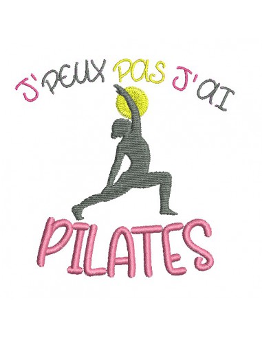 Motif de broderie machine  j'peux pas j'ai pilates