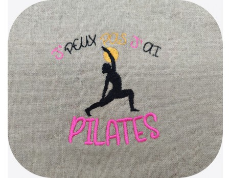 Motif de broderie machine  j'peux pas j'ai pilates