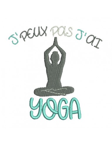 machine  embroidery design  i can not yoga