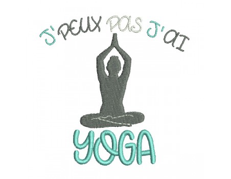 machine  embroidery design  i can not yoga