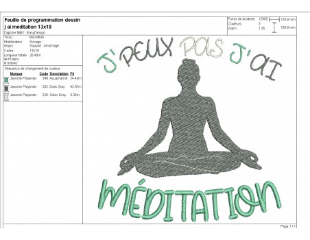 machine  embroidery design  i can not meditation