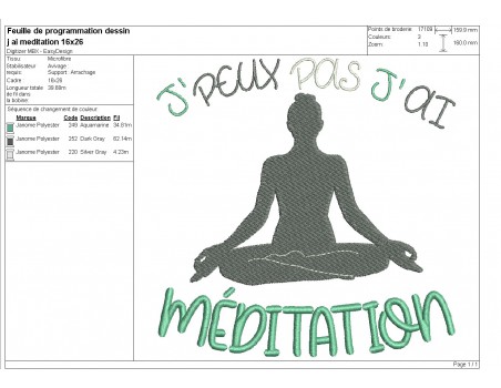 machine  embroidery design  i can not meditation