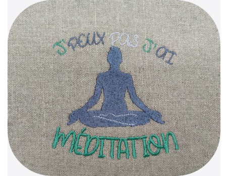 machine  embroidery design  i can not meditation