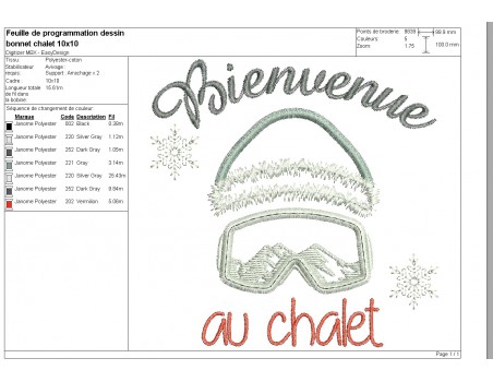 machine embroidery design  machine Ski cap