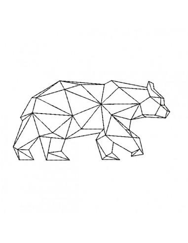 machine embroidery design geometric bear