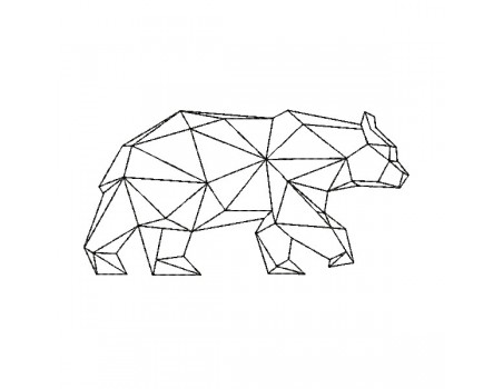 machine embroidery design geometric bear