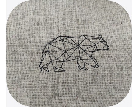 machine embroidery design geometric bear