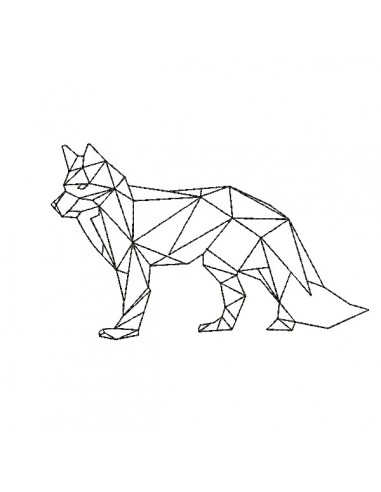 machine embroidery design geometric fox