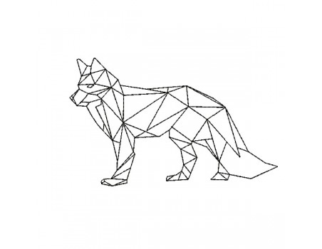 machine embroidery design geometric fox