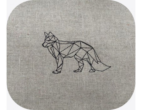 machine embroidery design geometric fox