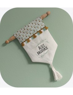 Motif de broderie machine ITH fanion bohème à personnaliser
