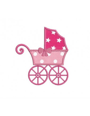 machine embroidery design  applique pram