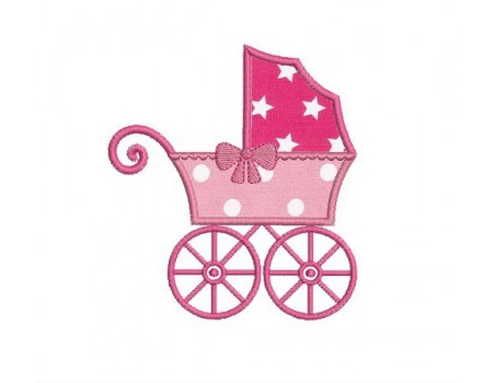 machine embroidery design  applique pram