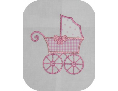 machine embroidery design  applique pram