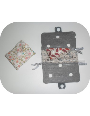 Motif de broderie machine ITH trousse pochette double zip Motif de broderie machine ITH trousse pochette double zip