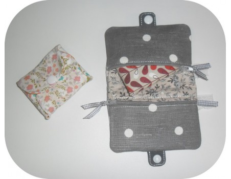 Motif de broderie machine ITH trousse pochette double zip