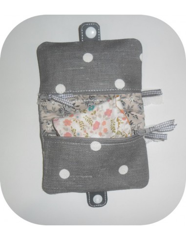 Motif de broderie machine ITH trousse pochette double zip Motif de broderie machine ITH trousse pochette double zip