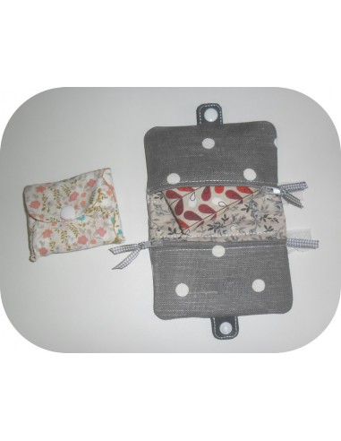 Motif de broderie machine ITH trousse pochette double zip Motif de broderie machine ITH trousse pochette double zip
