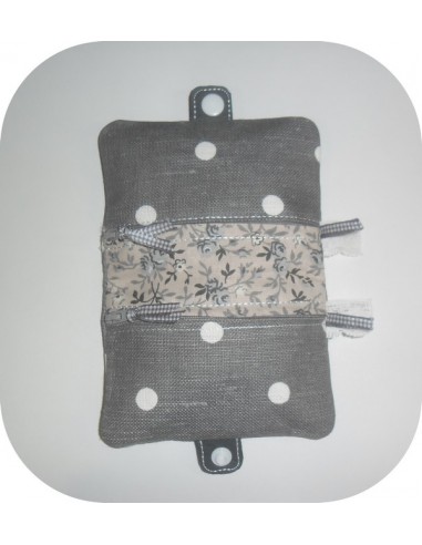 Motif de broderie machine ITH trousse pochette double zip Motif de broderie machine ITH trousse pochette double zip