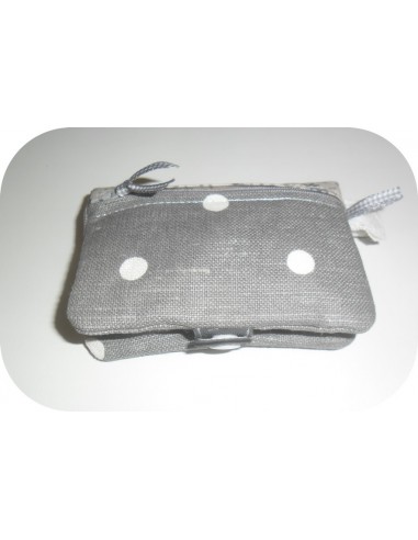 Motif de broderie machine ITH trousse pochette double zip Motif de broderie machine ITH trousse pochette double zip