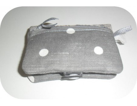 Motif de broderie machine ITH trousse pochette double zip