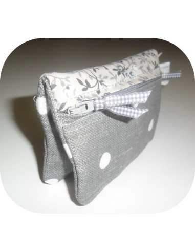 Motif de broderie machine ITH trousse pochette double zip Motif de broderie machine ITH trousse pochette double zip