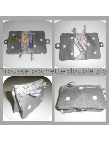 Motif de broderie machine ITH trousse pochette double zip