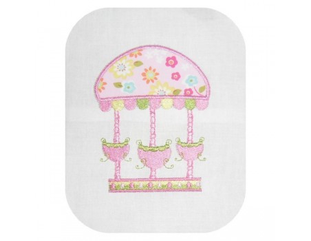 machine embroidery design  applique carousel