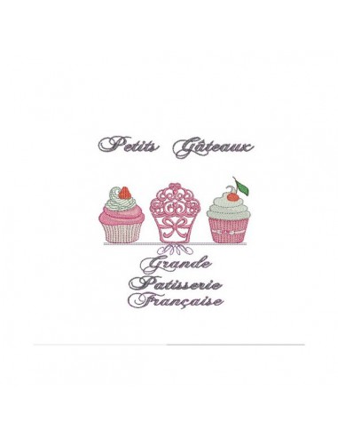 machine embroidery design  little cake