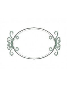 machine embroidery design  applique oval frame valentine 3 sizes