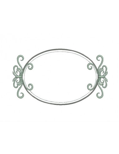 machine embroidery design  applique oval frame valentine 3 sizes