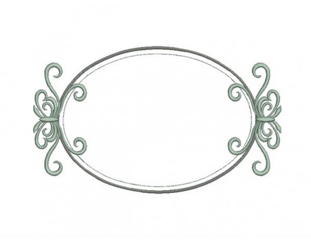 machine embroidery design  applique oval frame valentine 3 sizes