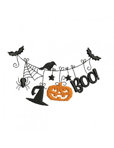 machine embroidery  design Halloween rope