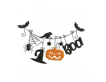 machine embroidery  design Halloween rope