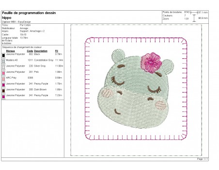 Motif de broderie machine ITH memory 3  animaux portraits fille