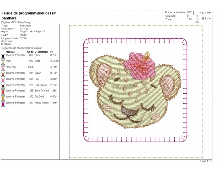 Motif de broderie machine ITH memory 3  animaux portraits fille