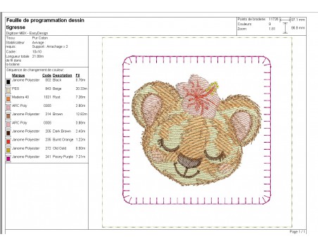 Motif de broderie machine ITH memory 3  animaux portraits fille