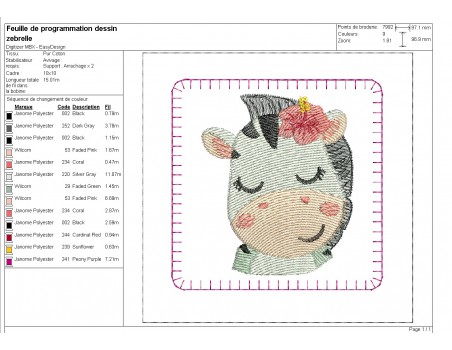 machine embroidery design ith flower animal heads girl montessori memory 3