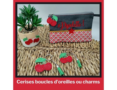 machine embroidery design FSL cherries