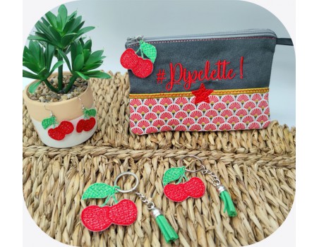 machine embroidery design FSL cherries