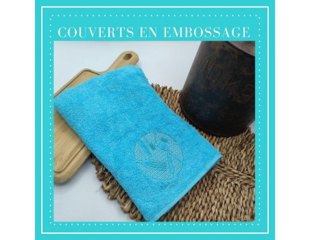 Motif de broderie machine couverts en embossage