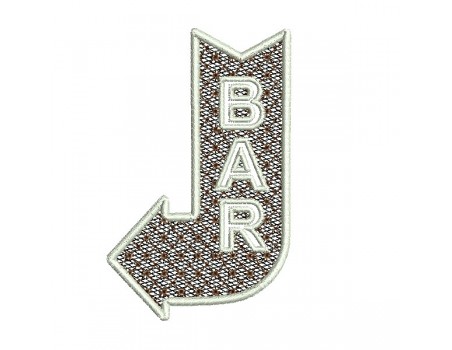 machine embroidery design arrow BAR embossed