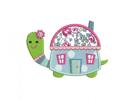 machine embroidery design  applique turtle