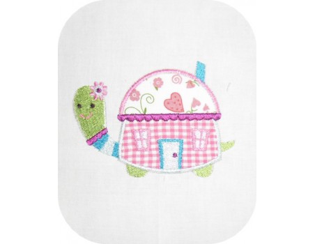 machine embroidery design  applique turtle