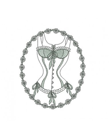 Motif de broderie  machine lingerie bustier