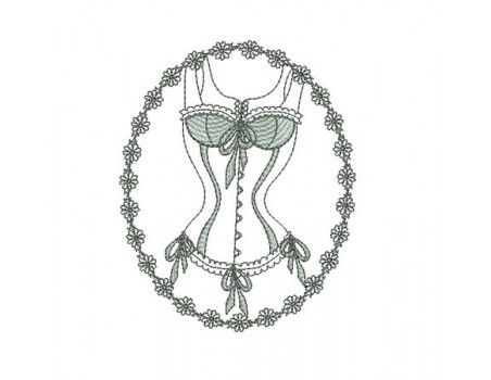 Motif de broderie  machine lingerie bustier