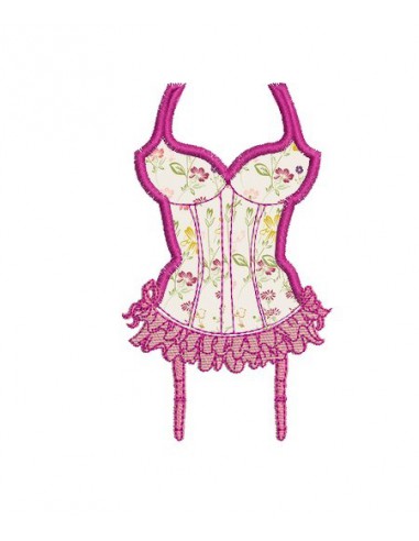 Instant download machine embroidery applique woman lingerie corset